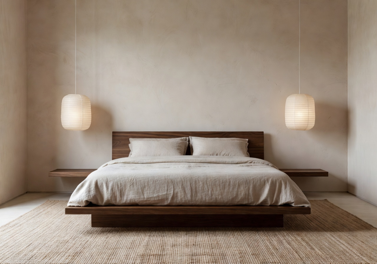 Japandi bedroom redesigned with DecorAI AI interior design app