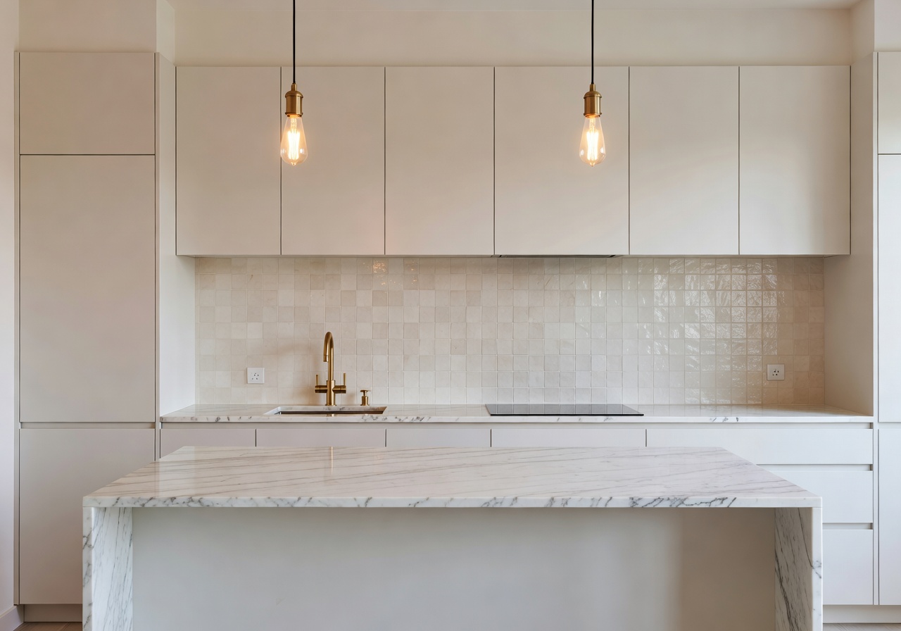 Modern minimalist kitchen after AI interior design remodel in DecorAI